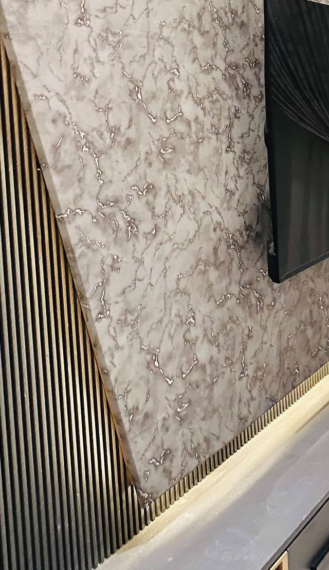 Marble stucco wall panel finish